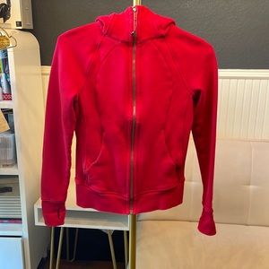Lululemon red scuba fit zip up hoodie
